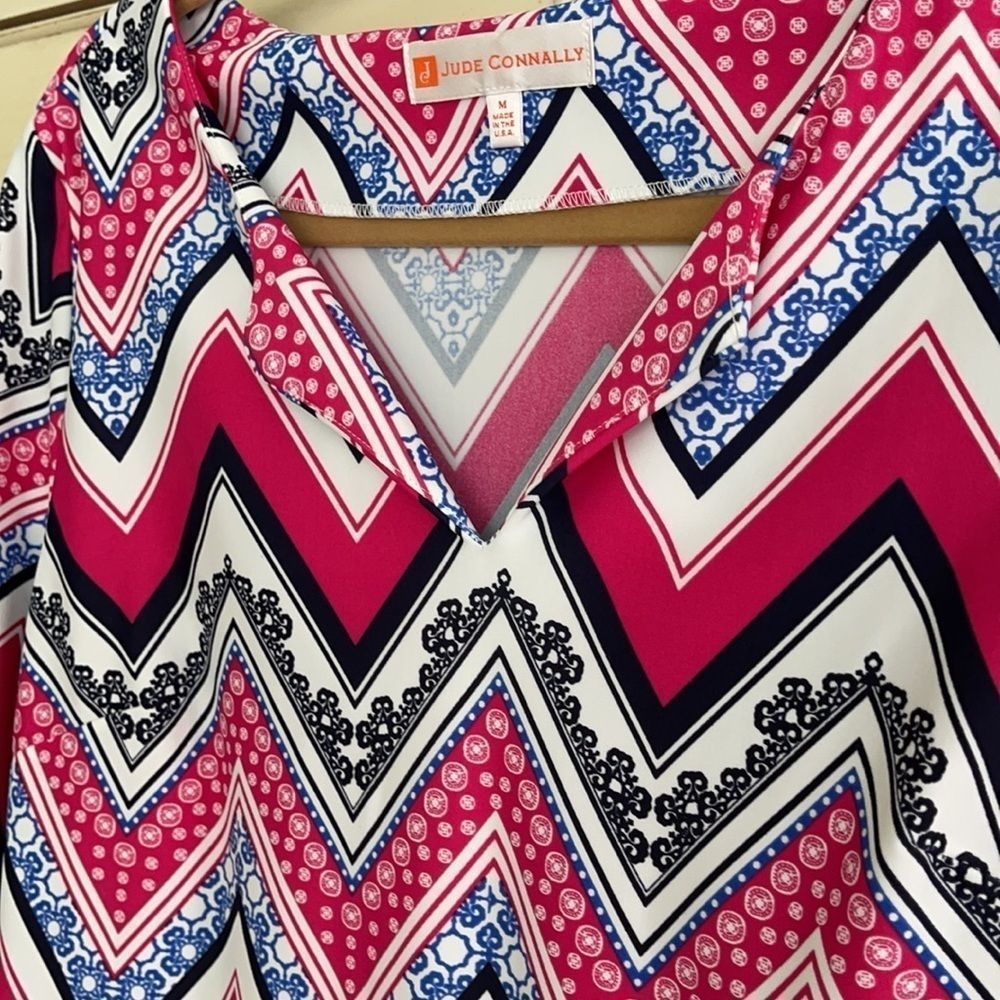 Jude Connally Chevron Print Dress size M - Picture 3 of 7